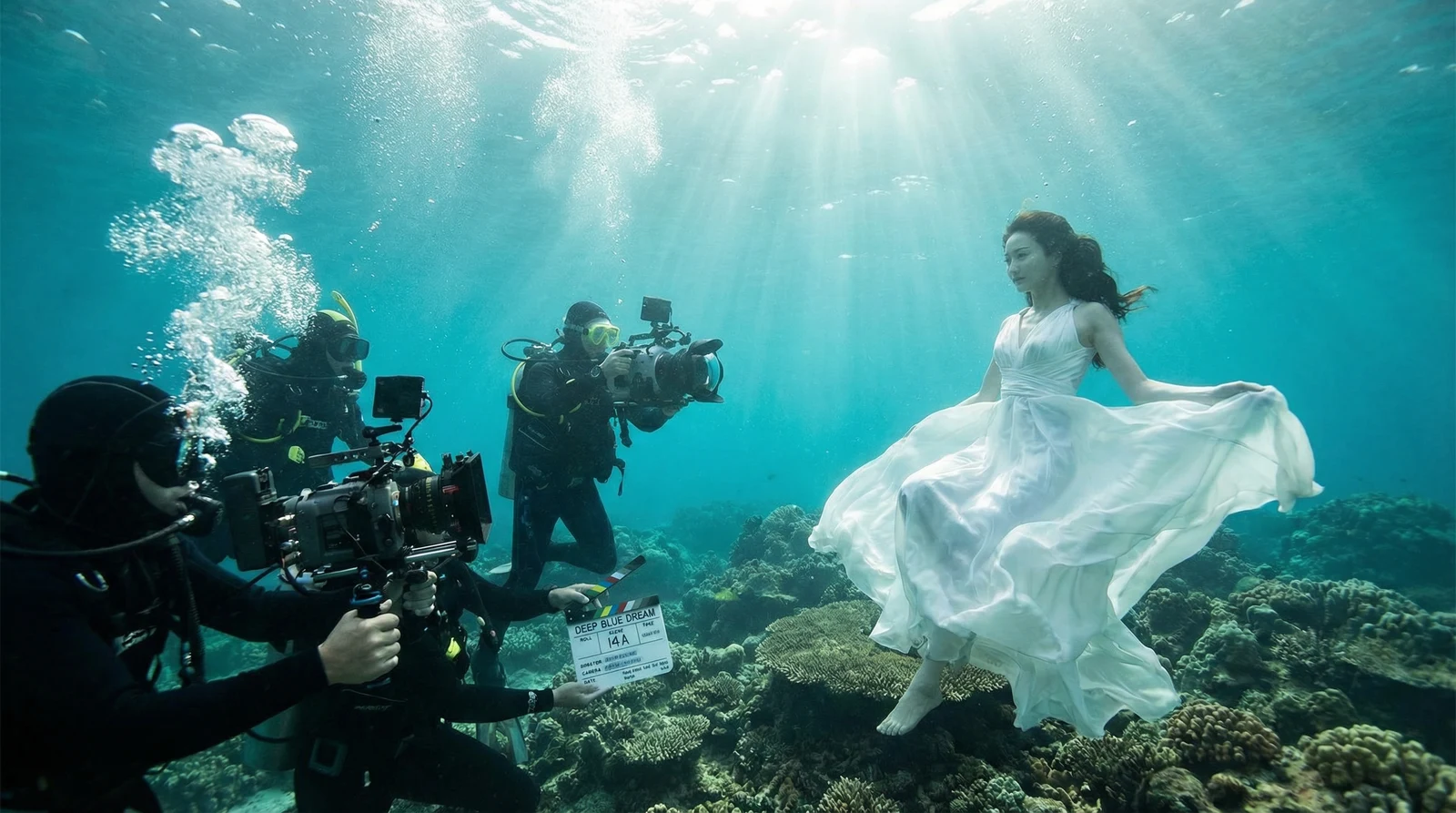 黑丝萝莉岛栏目水下拍摄现场花絮