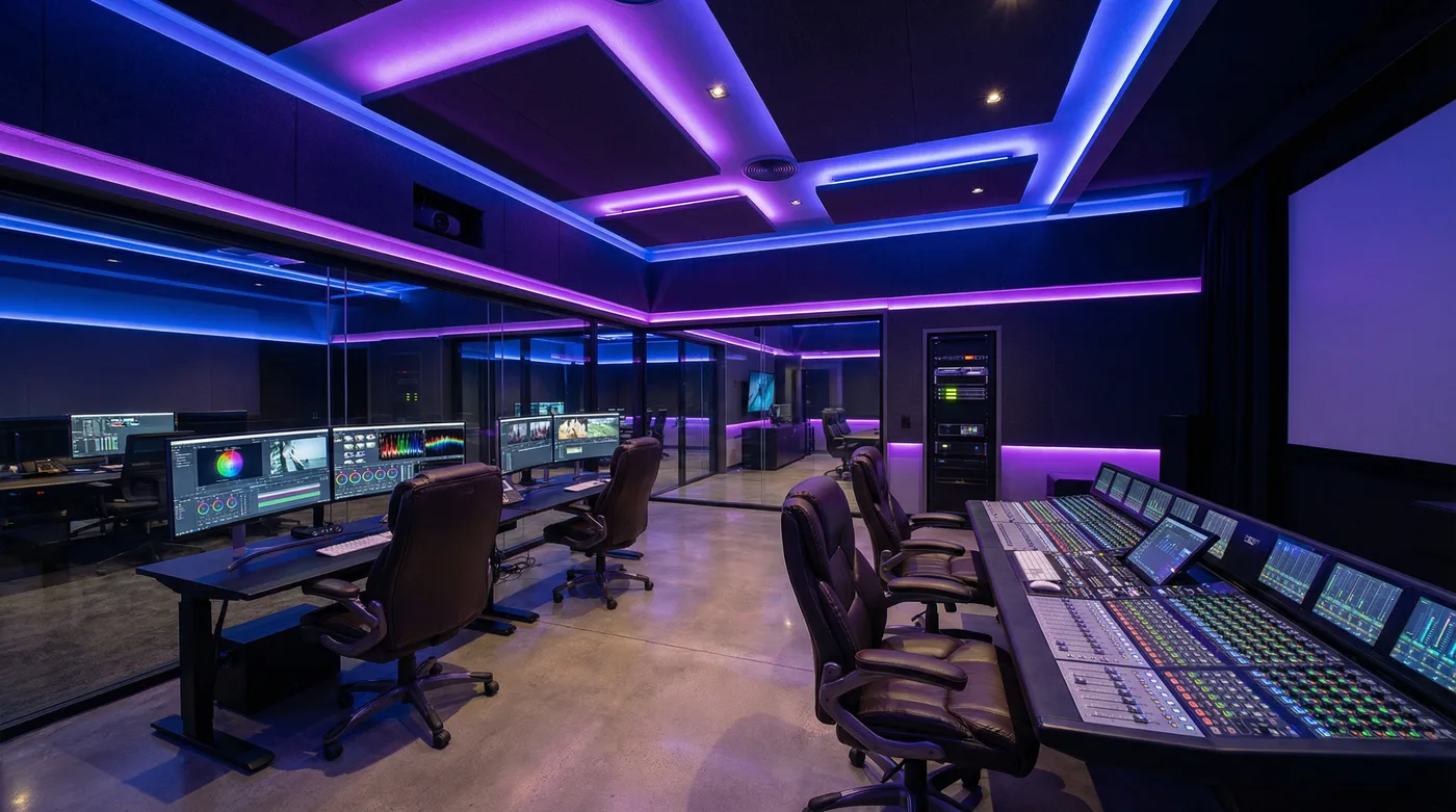 黑丝后期制作工作室内景